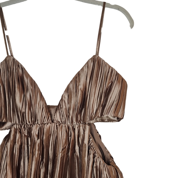 BHLDN Anthropoligie by Carly Cushnie Brenna Tiered Pleated Cutout Midi D… - Picture 5 of 11